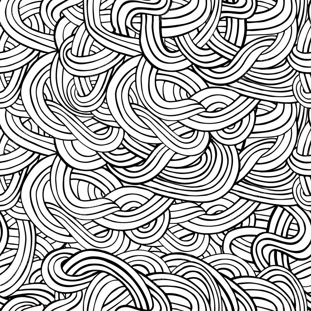 Abstract seamless pattern. White curvy lines on grey background