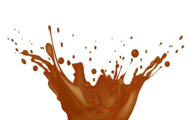 Gerçekçi sıvı sütlü çikolata sıçrama