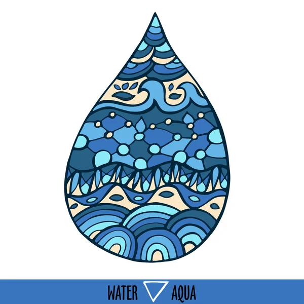 Vector element of nature - water or aqua — Stock Vector