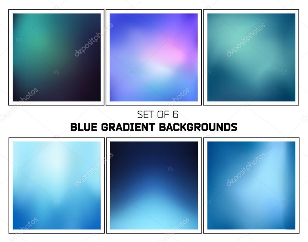 Blue and cyan smooth blurred gradients vector backgrounds