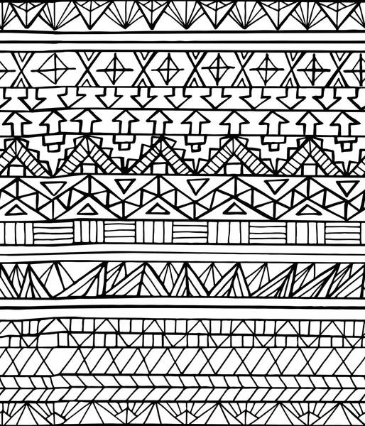 Aztek geometrik seamless modeli el çekilmiş — Stok Vektör