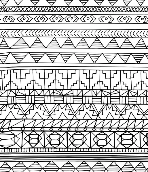 Ручной рисунок абстрактного ацтекского геометрического бесшовного рисунка — стоковый вектор