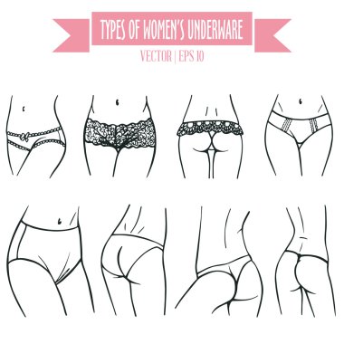 Kadın iç çamaşırı çizilmiş türleri el