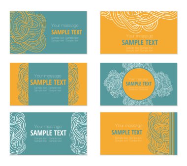 Turuncu ve mavi renklerde kartvizit eğrileri