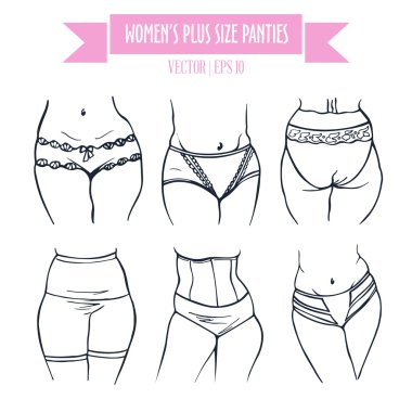 Kadın artı boyutu kroki tarzı için külot türleri