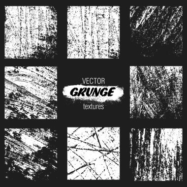 Grunge Textures for design or dirty style on black background