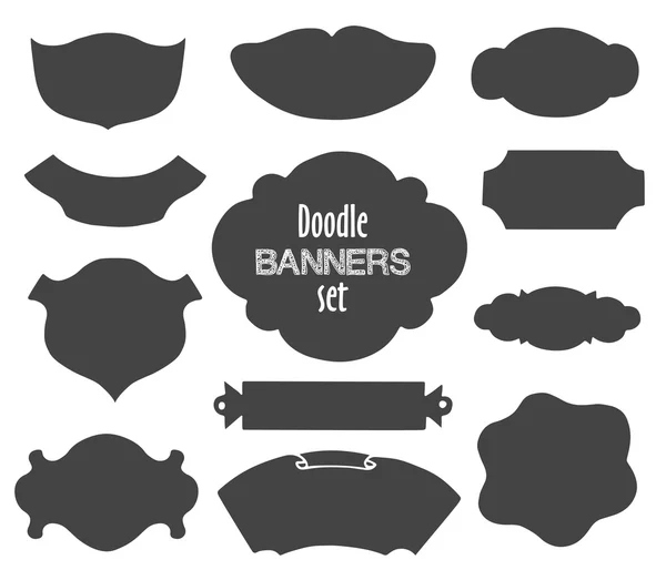 Cute black doodle frames, set one — Stock vektor