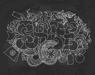 White contour winter sale banner, poster isolated on black background