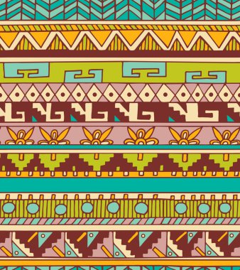 Seamless ethnic geometric doodle vintage pattern in vector
