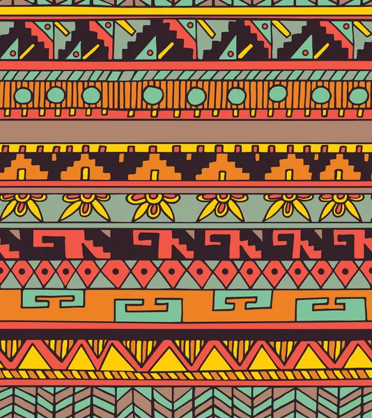 Seamless ethnic geometric doodle colorful pattern in vector — Stok Vektör