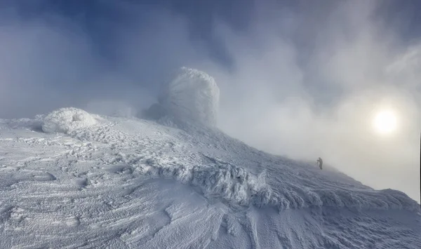 Panoramatický Výhled Starou Observatoř Pokrytou Sněhem Zimní Scenérie Krásná Krajina — Stock fotografie