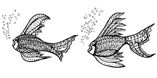 Тропических рыб. мазок кисти . — стоковый вектор
