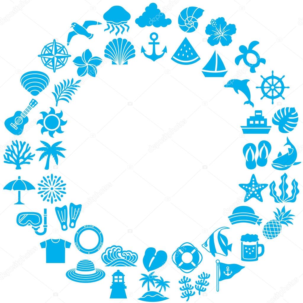 Circle Frame With Summer Icons Vector Image By C Lalan33 Vector Stock Circle Frame With Summer Icons Vector Image By C Lalan33 Vector Stock