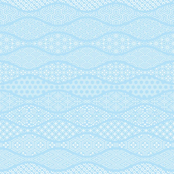 浅蓝色波浪背景与日本传统的设计. — 图库矢量图片