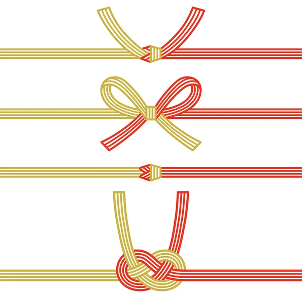 Mizuhiki : decorative Japanese cord made from twisted paper. — Stock Vector