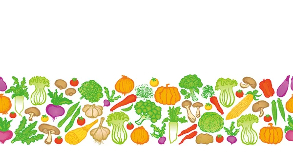 Verschiedene Gemüsesorten. Doodle. — Stockvektor