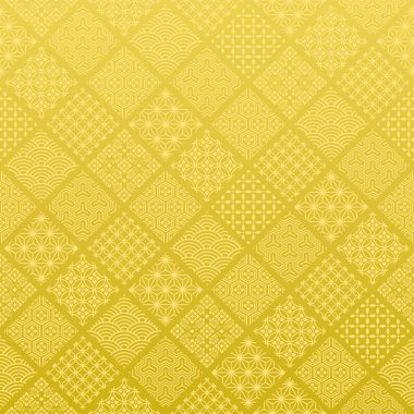 Altın elmas arka plan ile Japon geleneksel tasarım.