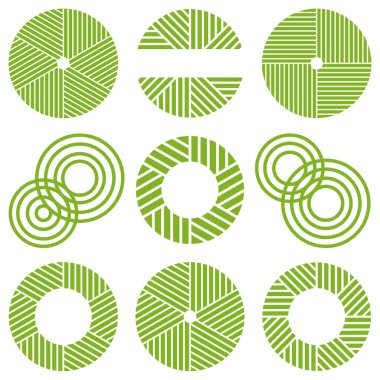 Matcha çay ikonları seti. Kibrit değirmeni öğütücüsü. yeşil çay resmi.