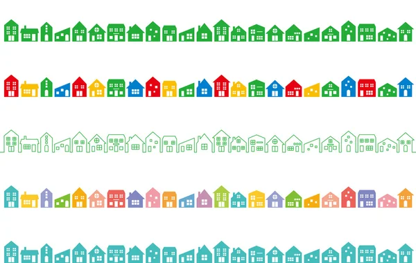 Paysage urbain avec des maisons colorées . — Image vectorielle