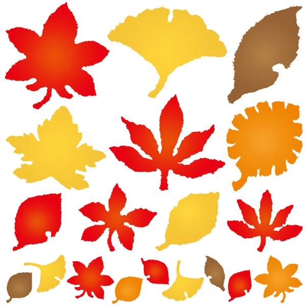 Autumn leaves. torn paper icons. — Stock Vector