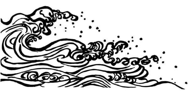Wellen im japanischen Stil. — Stockvektor