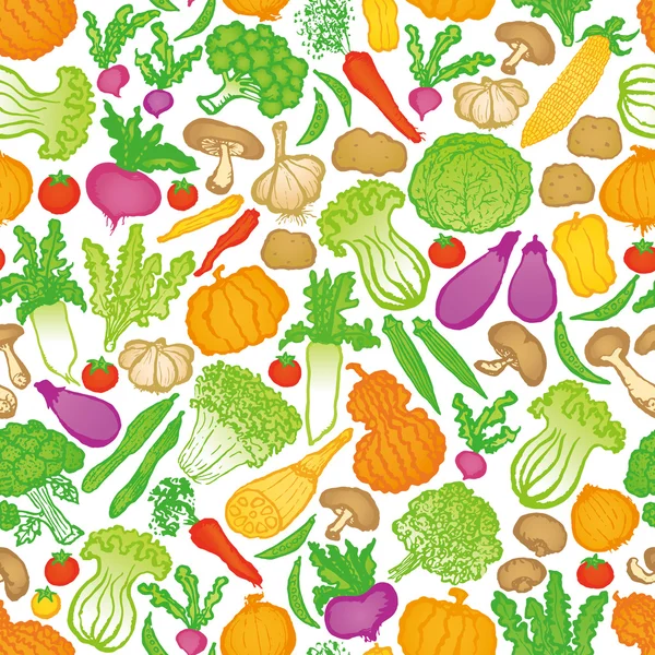 Handgezeichneter Gemüse-Hintergrund. — Stockvektor