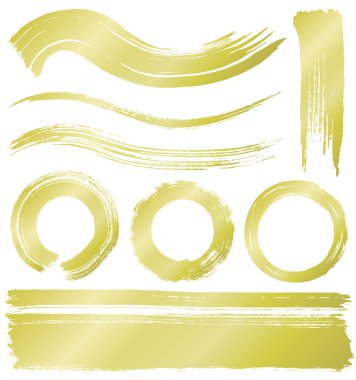 Brush stroke lines and circles. clipart