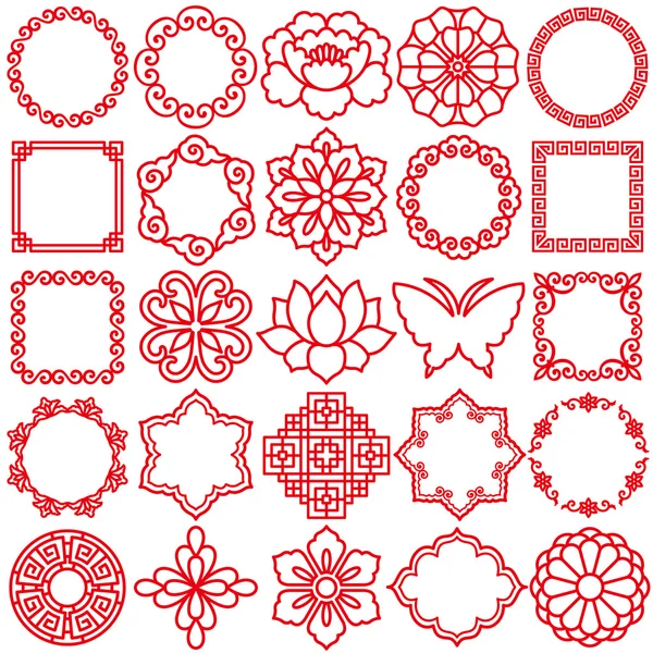 Chinese decoratieve iconen — Stockvector