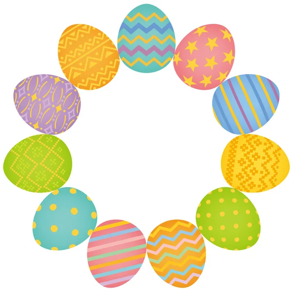 Coloridos huevos de Pascua círculo . — Vector de stock