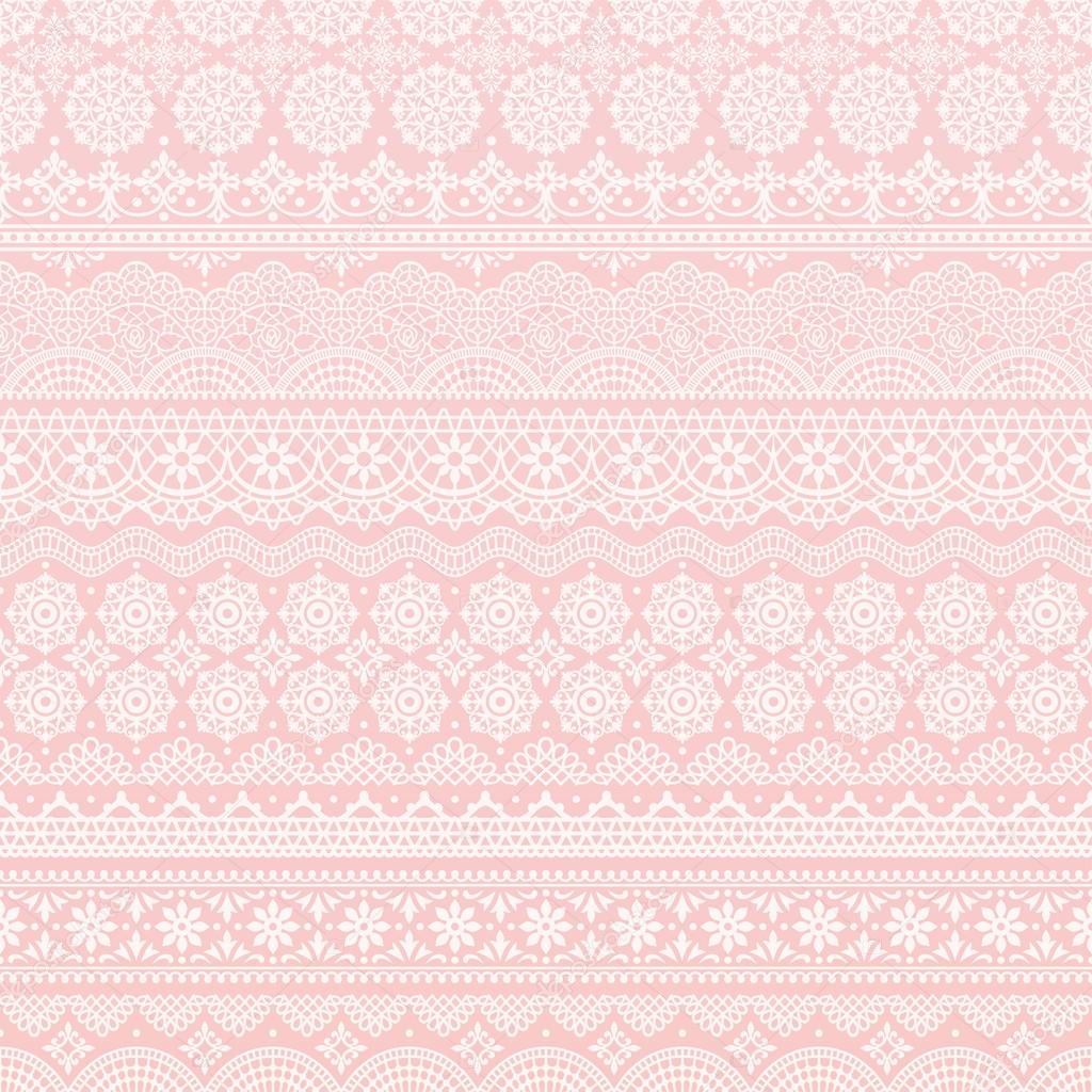 Pink background of lace trims. Stock Vector by ©lalan33 99715138