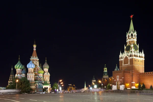 Red Square in de nacht. Moskou, Rusland. — Stockfoto