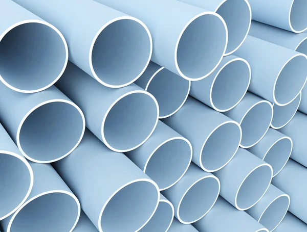 Stack of plastic tubes — Stock Photo, Image