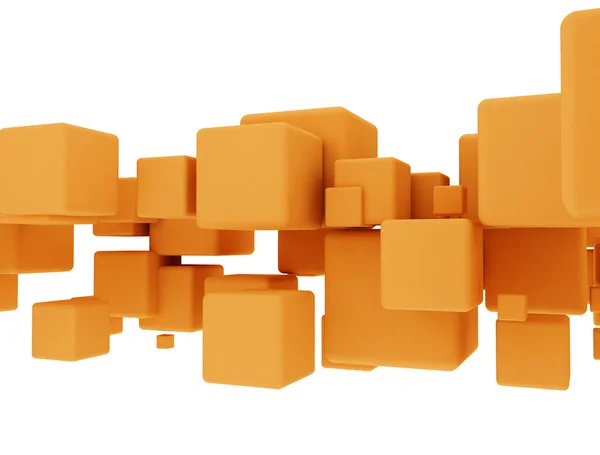 Orange 3d cubes — Stock Photo, Image