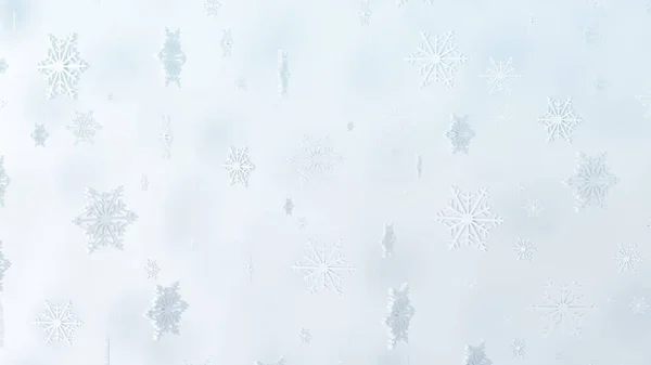 Illustration Noël Avec Des Flocons Neige Blancs Flous Clairs Sur — Photo