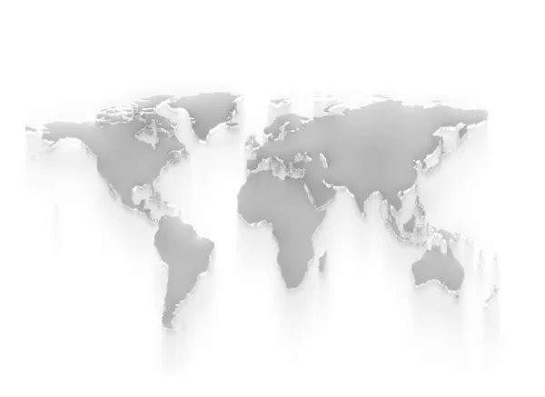 Карта Мира Стекла Изолирована Белом — стоковое фото