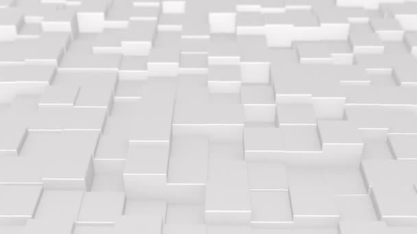 Белые Трехмерные Пластиковые Кубы Гладкую Анимацию Бесшовный Цикл — стоковое видео