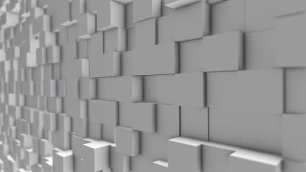 Cubos Abstractos Looped Animación Muro Gris Blanco Movimiento Fondo Sin — Vídeo de stock