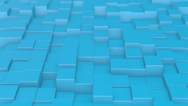 Moderne Abstrait Surface Cubique Boucle Animation Blocs Aléatoires Déplaçant Haut — Video