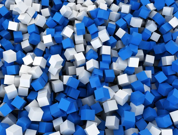 Blue White Cubes Background Rendering Desktop Wallpaper — Stock Photo, Image