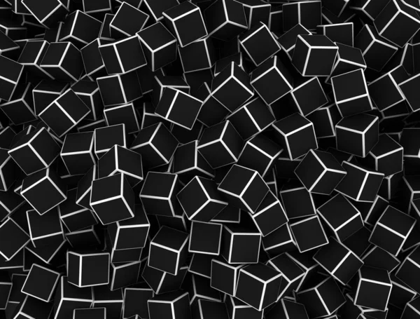 Abstract Black Geometric Shapes Blocks Cubes Background Future Technology Concept — ストック写真