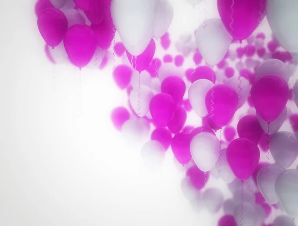 Purple White Celebration Baloons White Background Focus — 스톡 사진