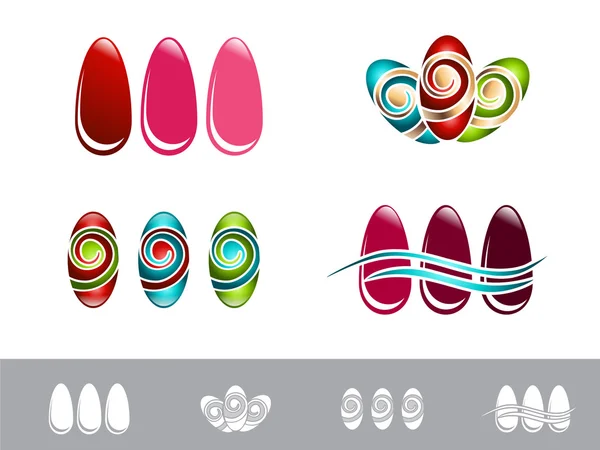 Nail Design Set — Stock Vector