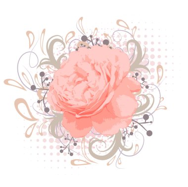 Vintage soyut Şakayık çiçeği