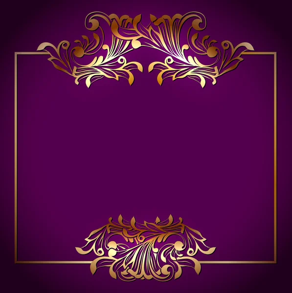 Square Frame Over Victorian Floral — Stock Vector
