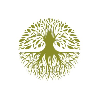 Soyut yuvarlak ağaç Logo