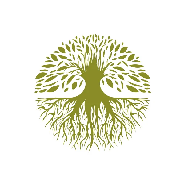 Logotipo abstracto del árbol redondo — Archivo Imágenes Vectoriales