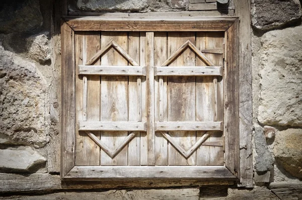 Zamknięte okno drewniane — Zdjęcie stockowe