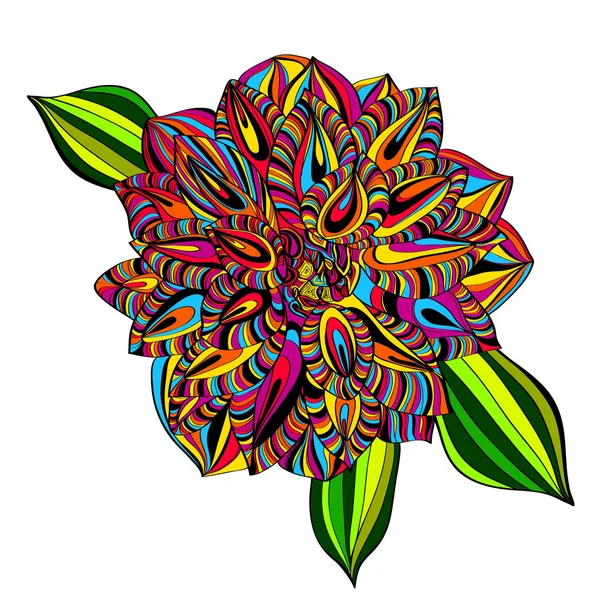 Arco-íris multicolorido Dahlia Flower — Vetor de Stock