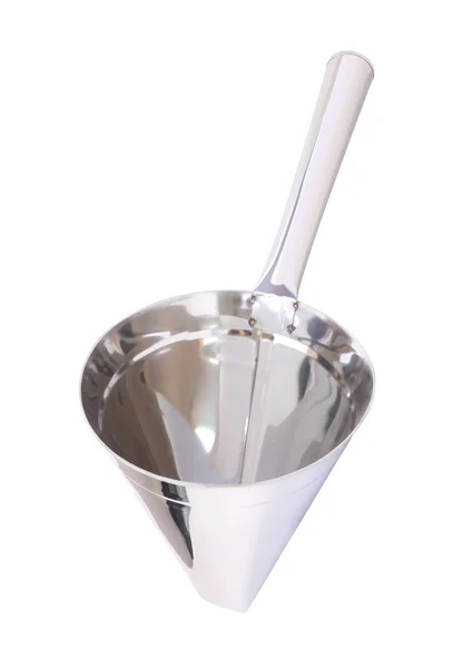 Head cup of stainless funnel on white background. — Stock Photo, Image