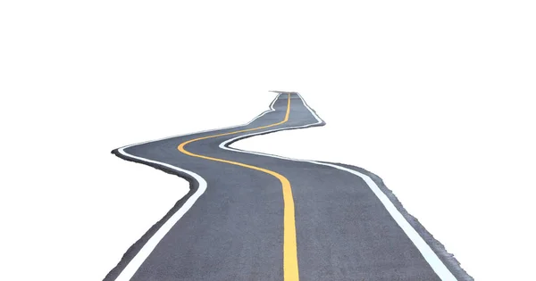 Curva Carretera Dos Carriles Sobre Fondo Blanco — Foto de Stock